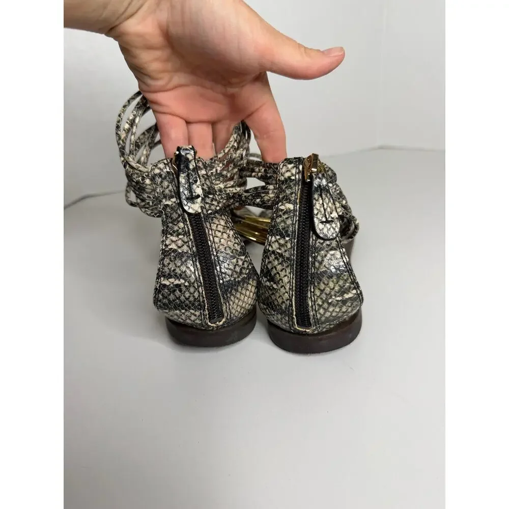 Tory Burch Snakeskin Gladiator Sandals Size 8 Womens